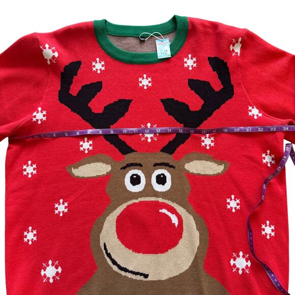 Holiday Reindeer Sweater Women's Sz 2XL XXL Red Green Christmas Ugly Party - Picture 5 of 9